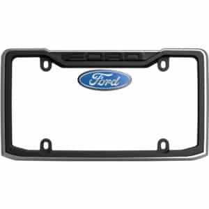 Cruiser Accessories Ford license plate frame in black and chrome, front view