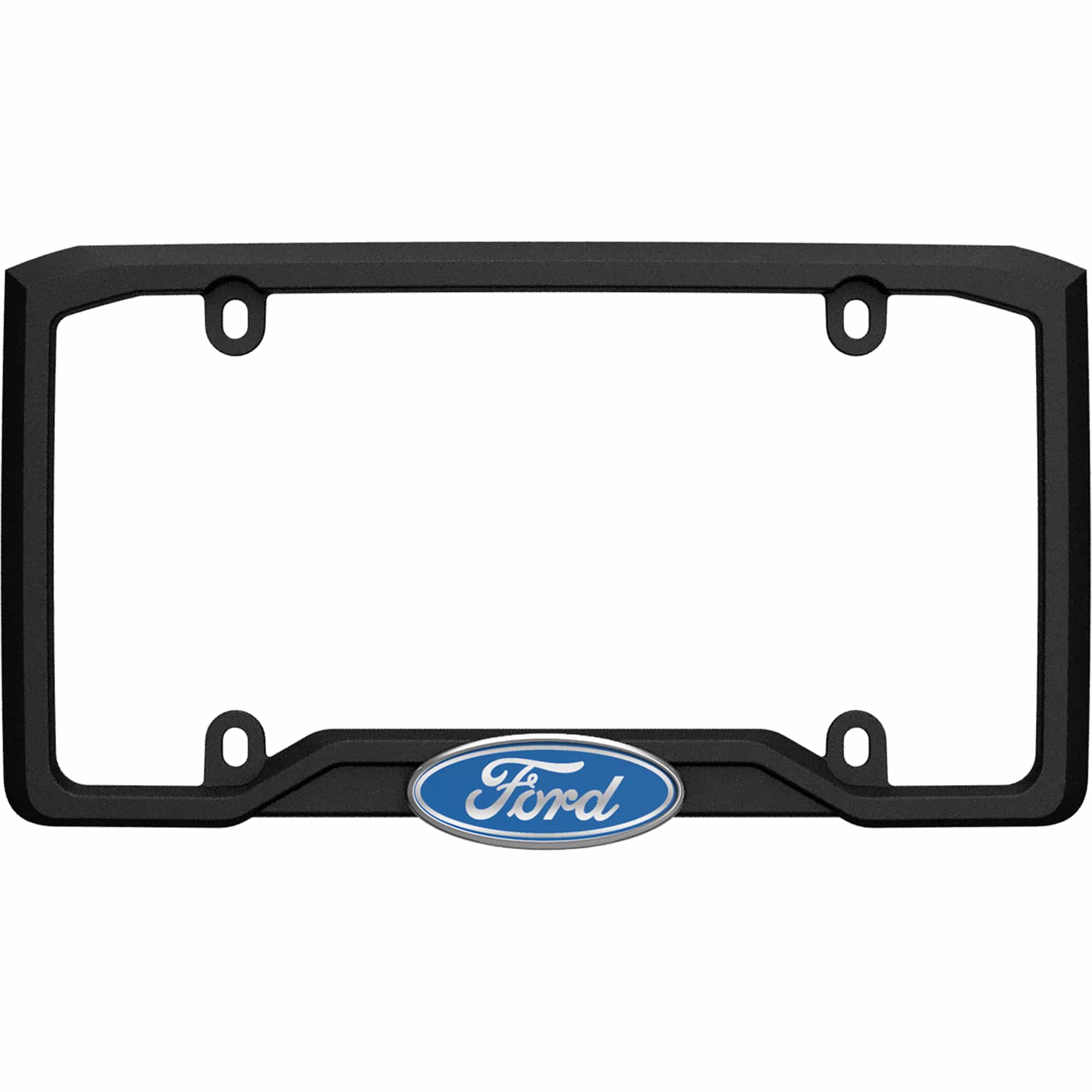 Ford License Plate Frame, Black/Chrome