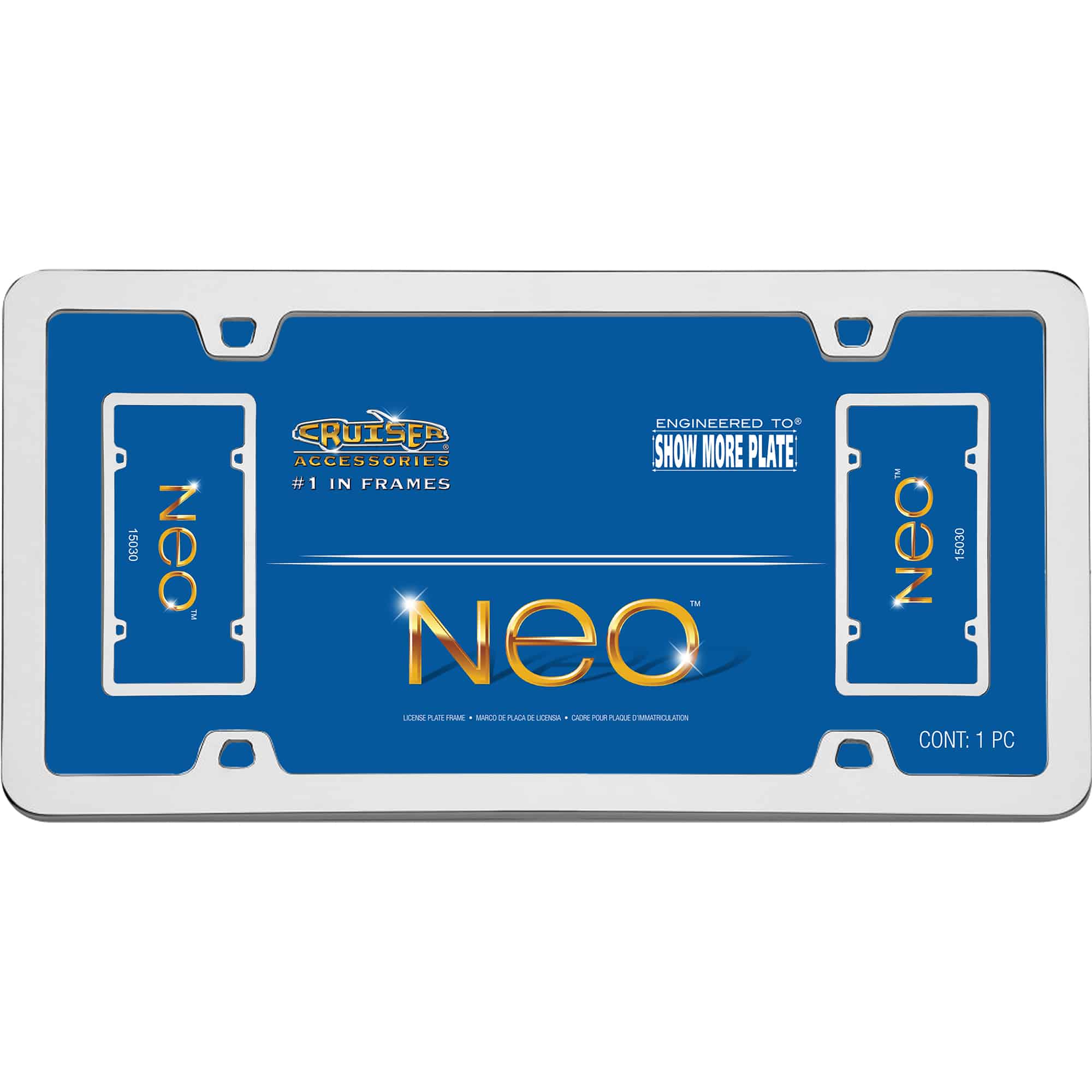 Neo License Plate Frame, Chrome