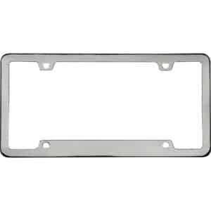 Cruiser Accessories Neo sport license plate frame in black and chrome, front view