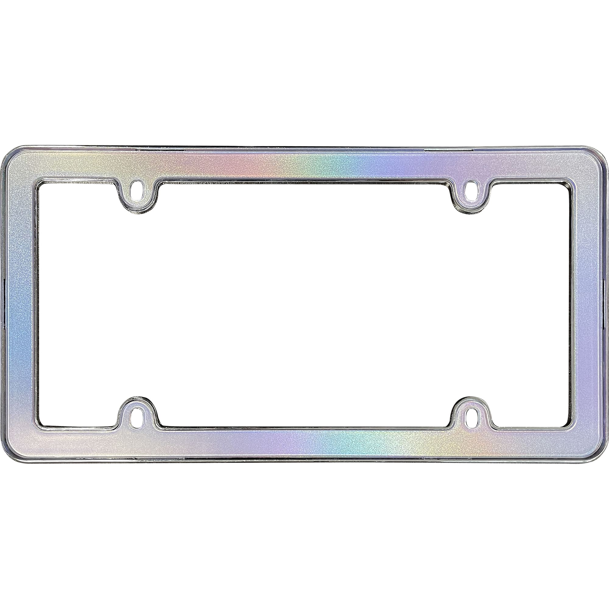Shimmer License Plate Frame, Iridescent/Chrome