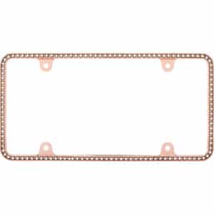 Cruiser Accessories Diamondesque license plate frame in rose gold, front view