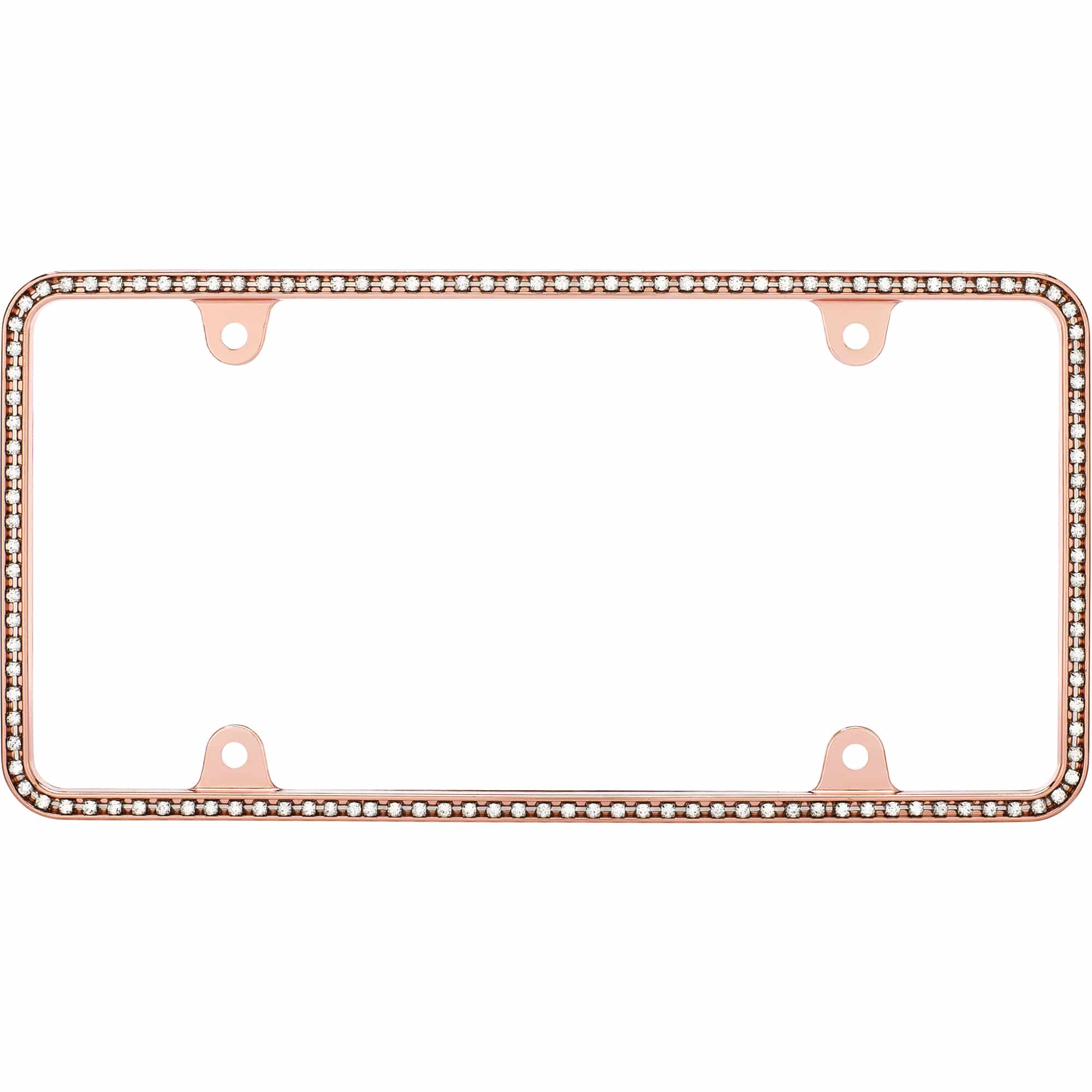 Diamondesque License Plate Frame, Rose Gold/Clear