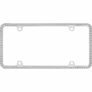 Cruiser Accessories Diamondesque license plate frame in chrome, front view