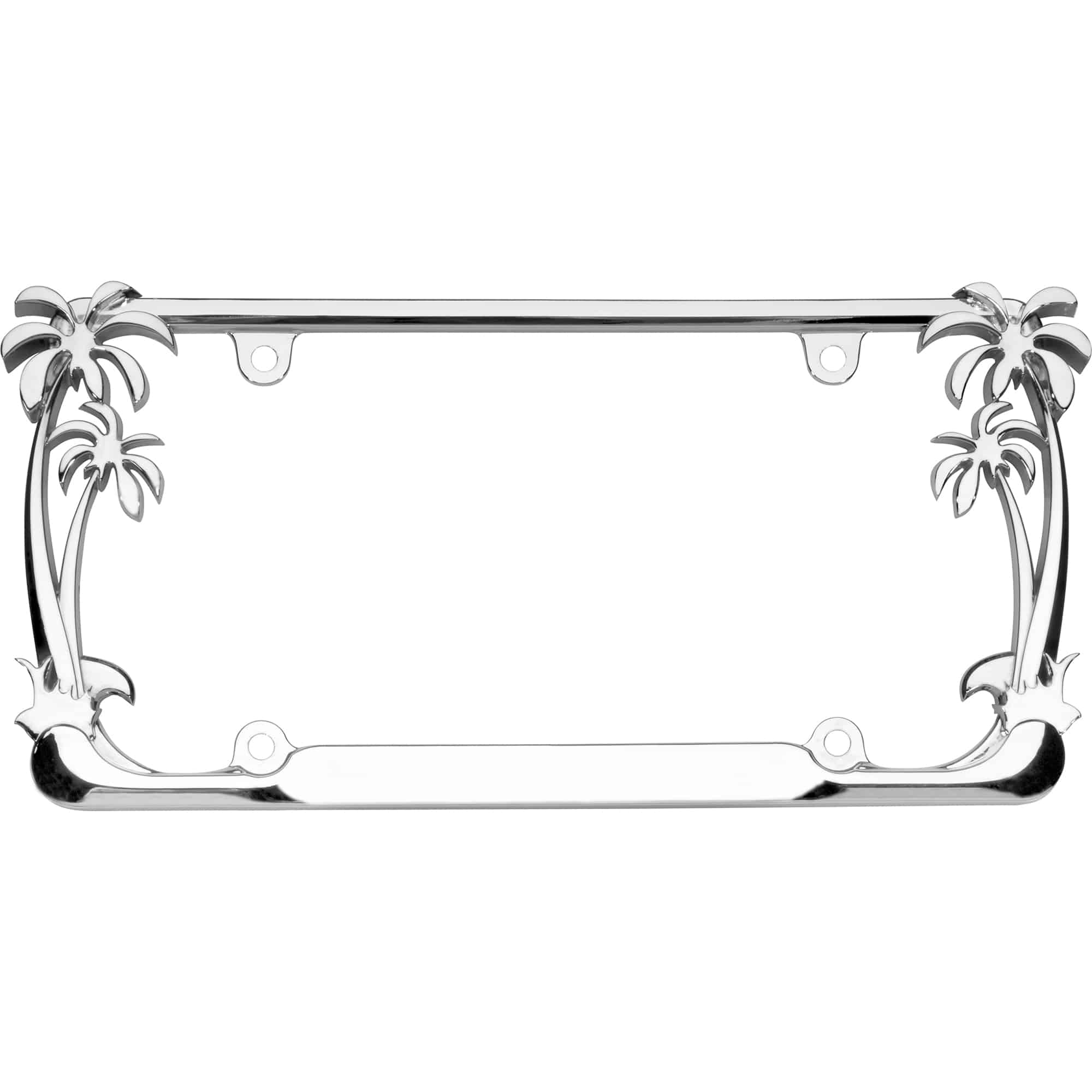 Palm Tree License Plate Frame, Chrome