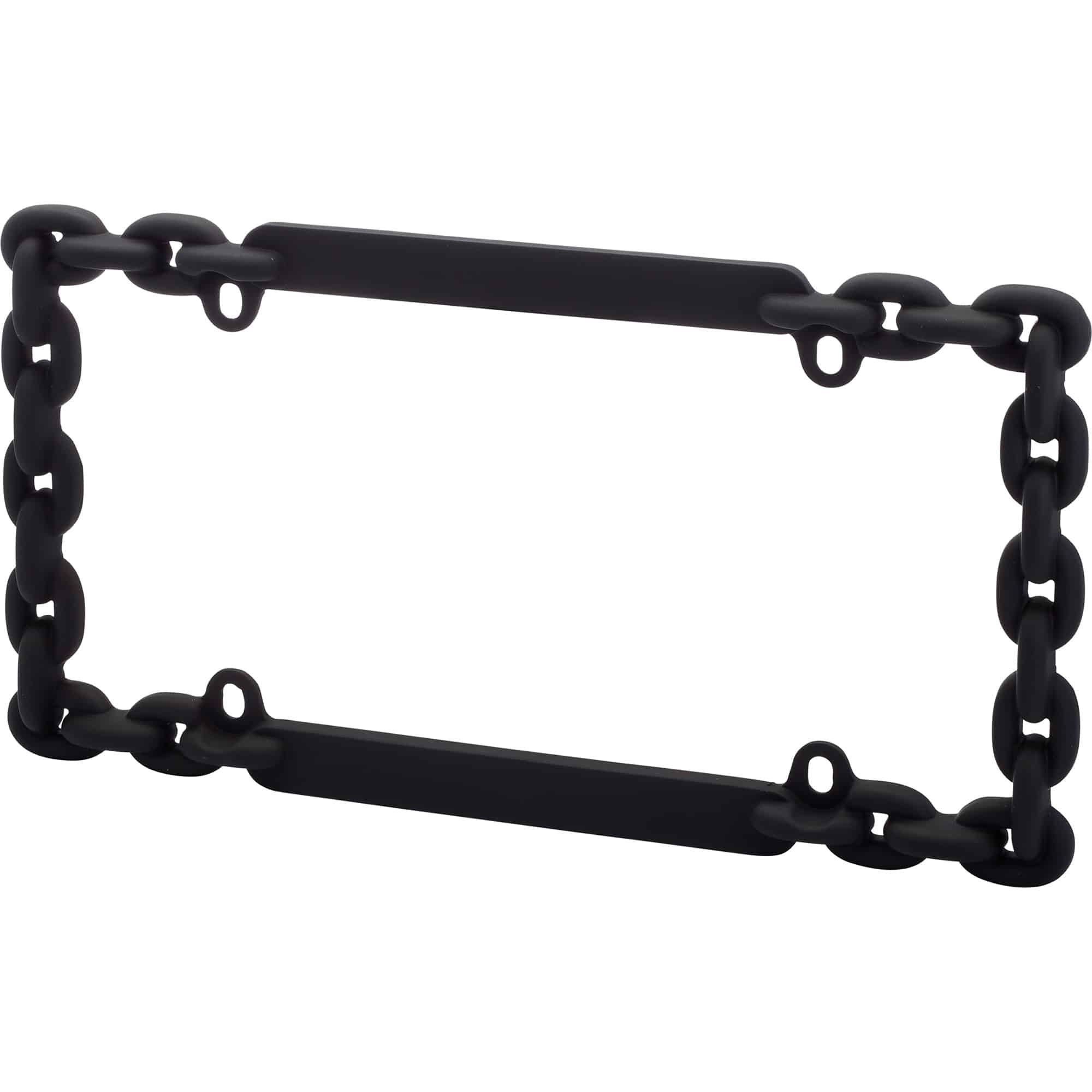 Chain License Plate Frame, Matte Black (with fastener caps)