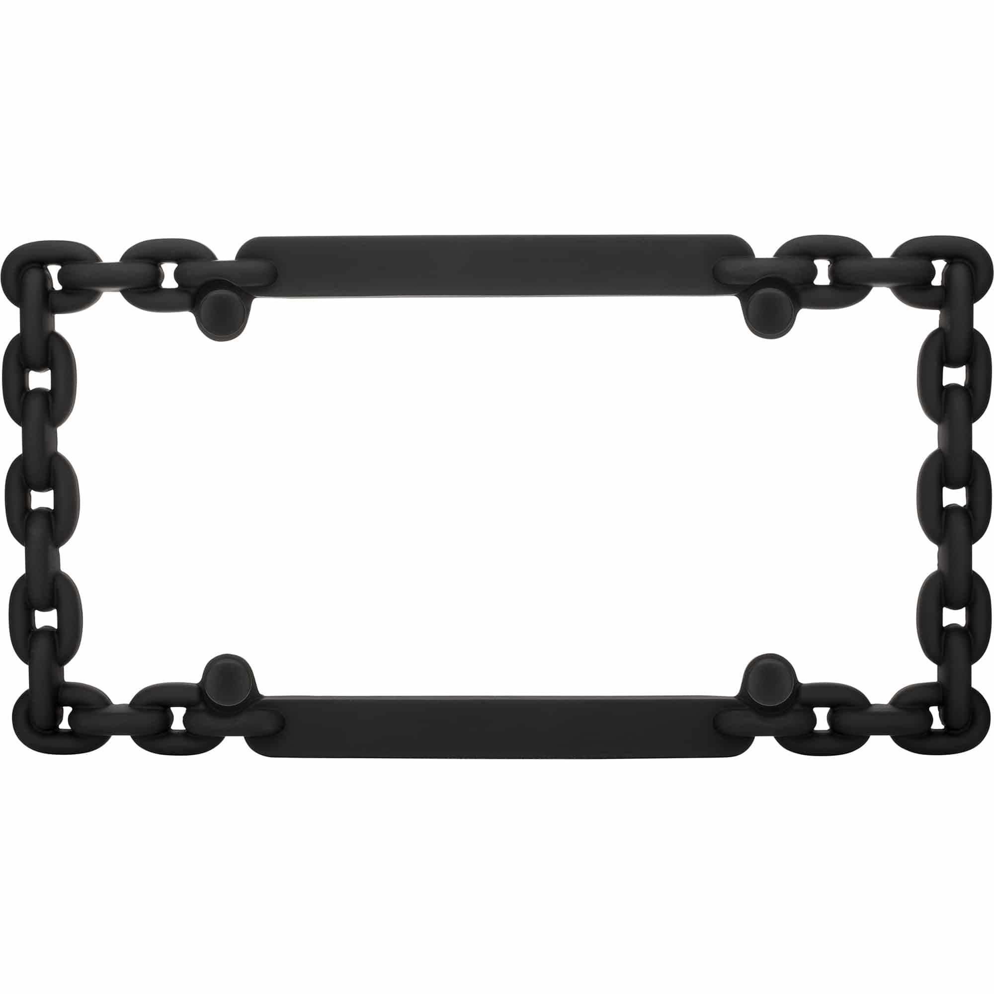 Chain License Plate Frame, Matte Black (with fastener caps)