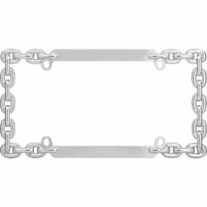 Cruiser Accessories Chain license plate frame in chrome, front view