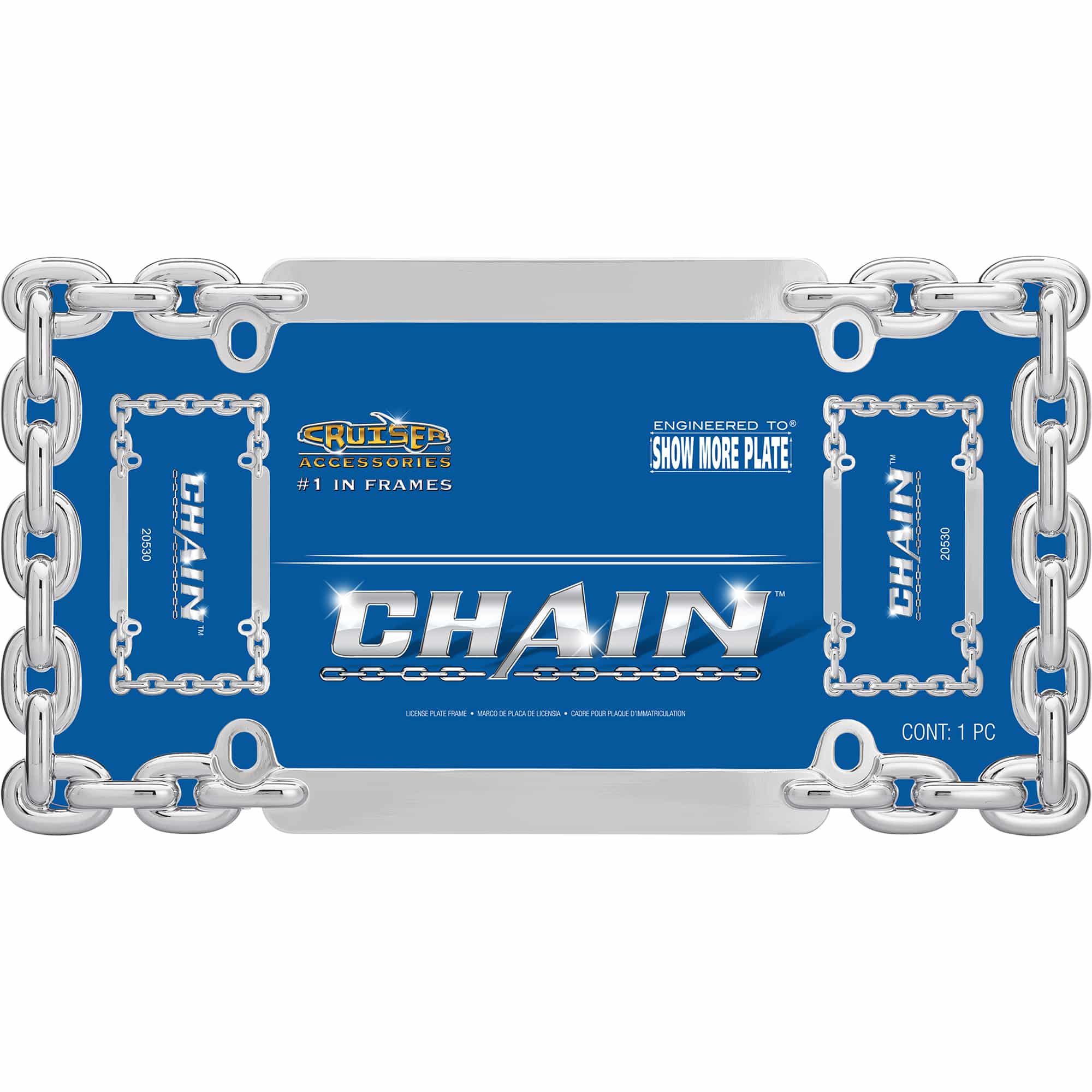 Chain License Plate Frame, Chrome