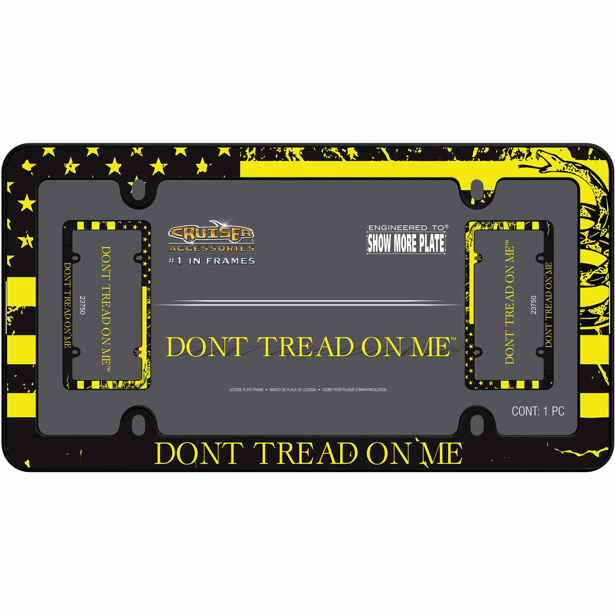 Don’t Tread On Me License Plate Frame, Matte Black