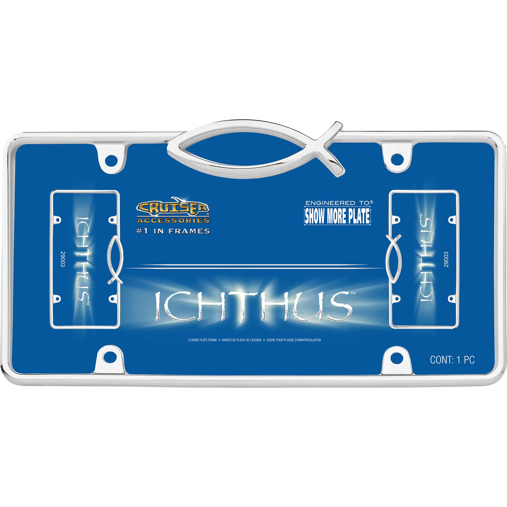 Ichthus License Plate Frame, Chrome