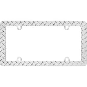 Cruiser Accessories Diamond plate license frame in chrome, front view
