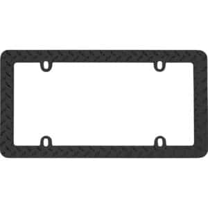 Cruiser Accessories Diamond plate license frame in black, front view