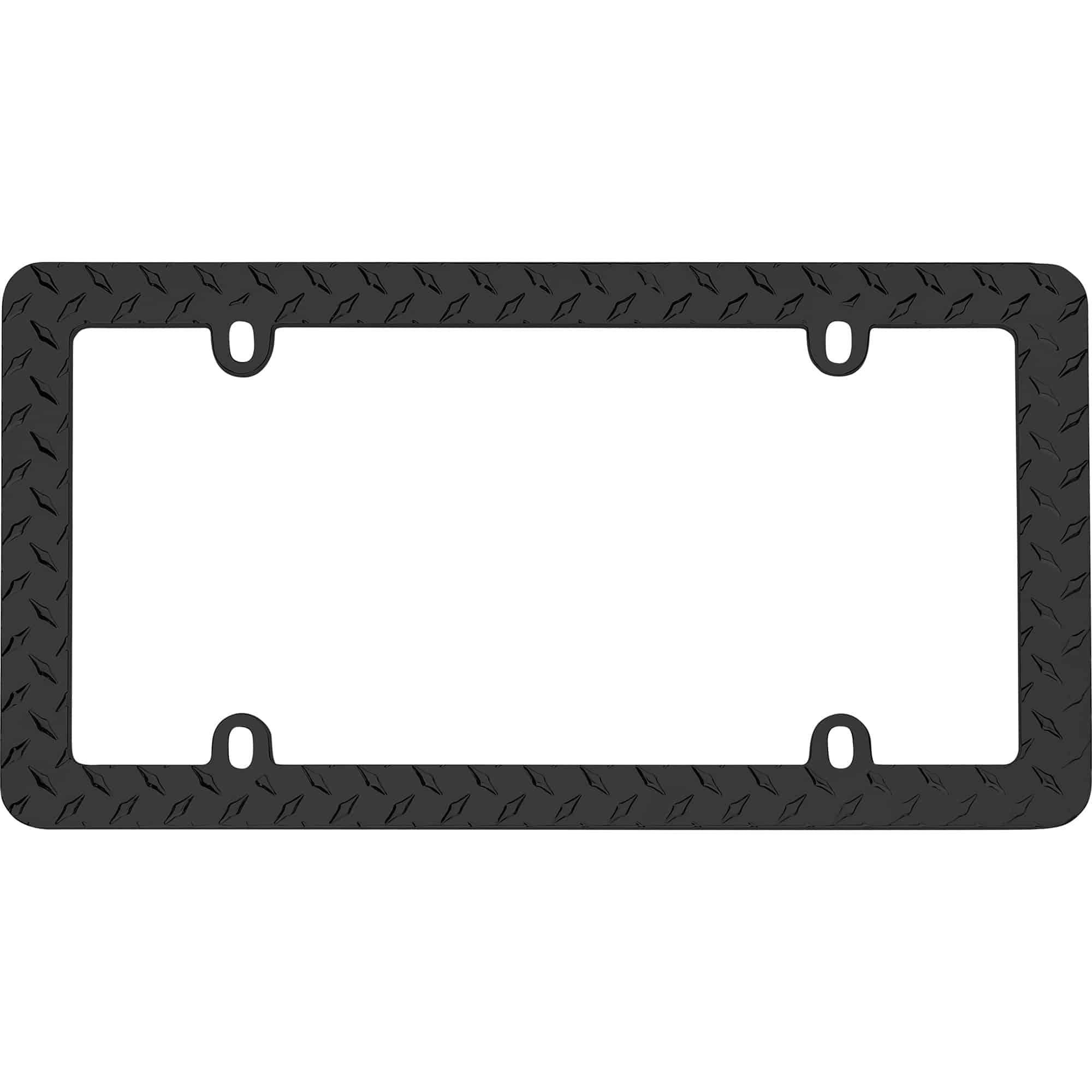 Diamond Plate License Plate Frame, Matte Black