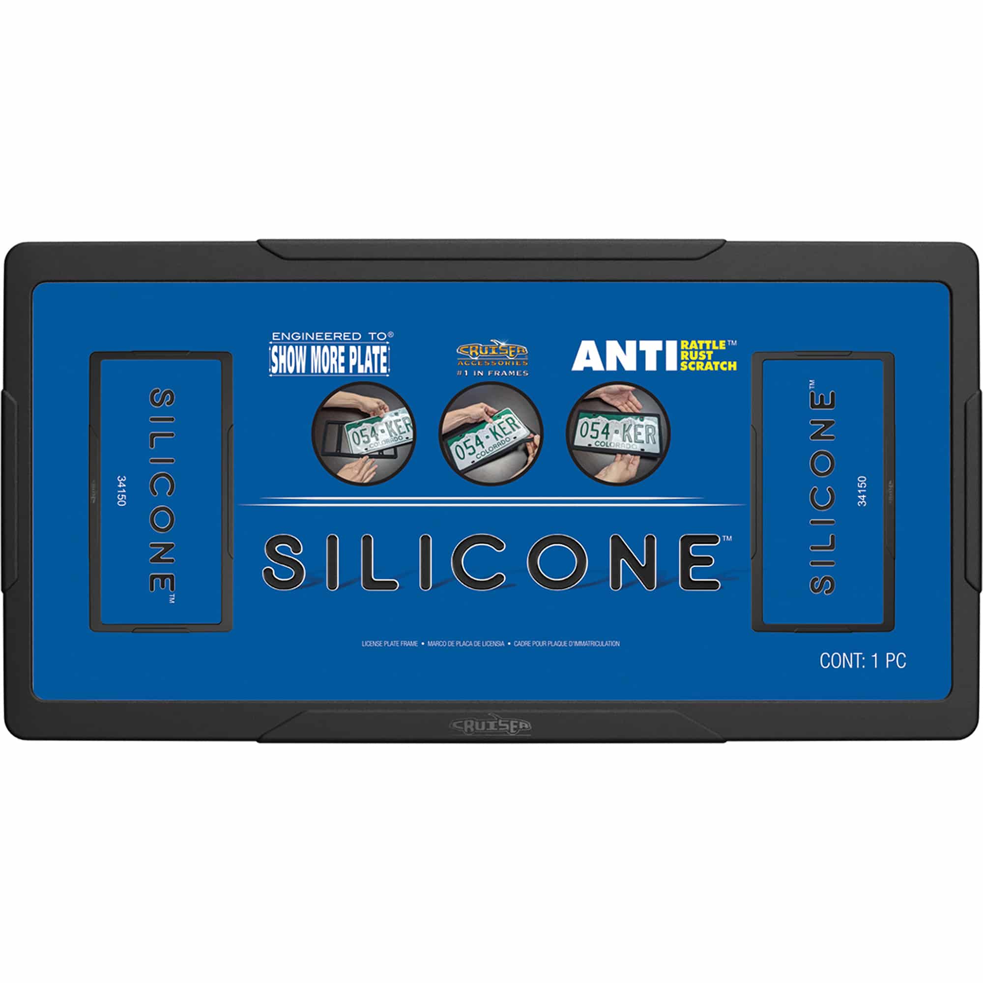 Silicone License Plate Frame, Black