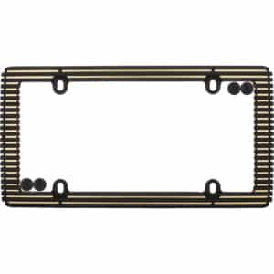 Cruiser Accessories Billet license plate frame in black and gold, front view