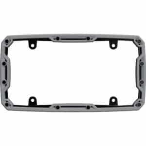 Cruiser Accessories Beadlock license plate frame in gray and black, front view