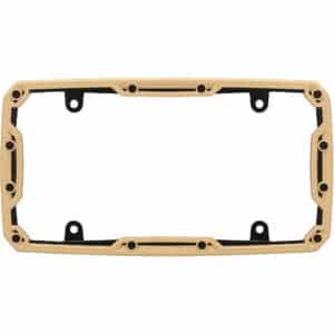 Cruiser Accessories Beadlock license plate frame in tan black, front view