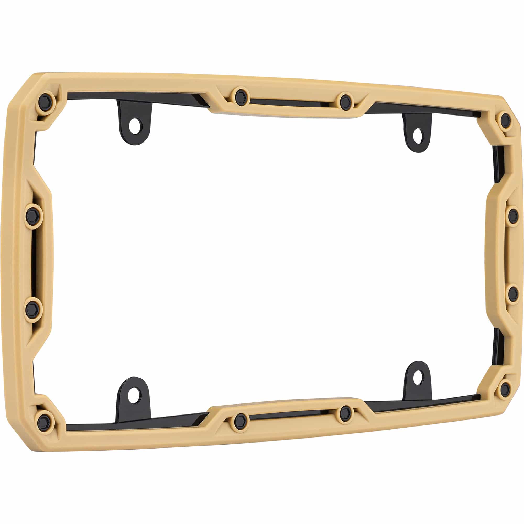 Beadlock License Plate Frame, Matte Tan/Black
