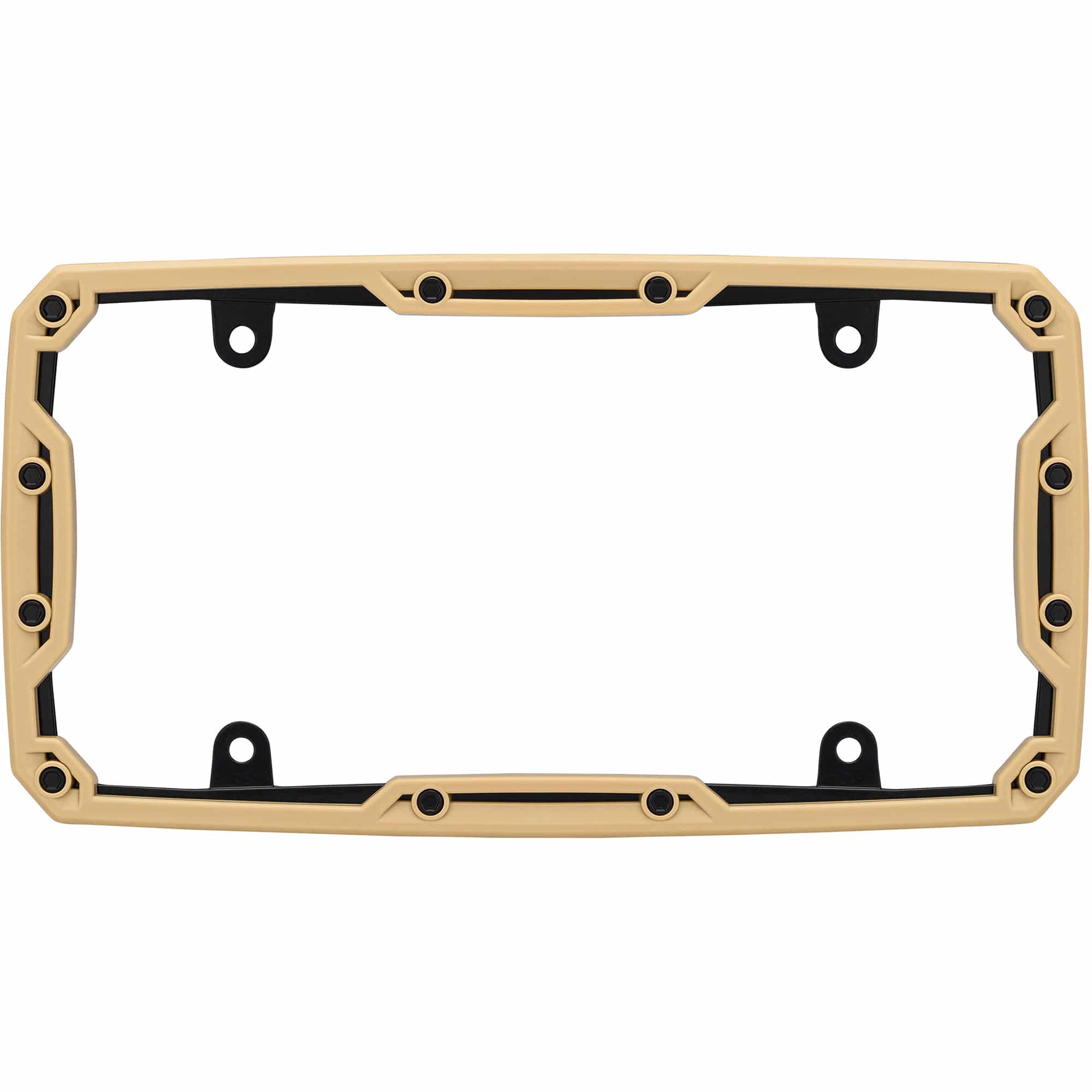 Beadlock License Plate Frame, Matte Tan/Black
