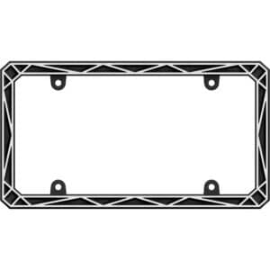 Cruiser Accessories Geometric license plate frame in black and chrome, front view
