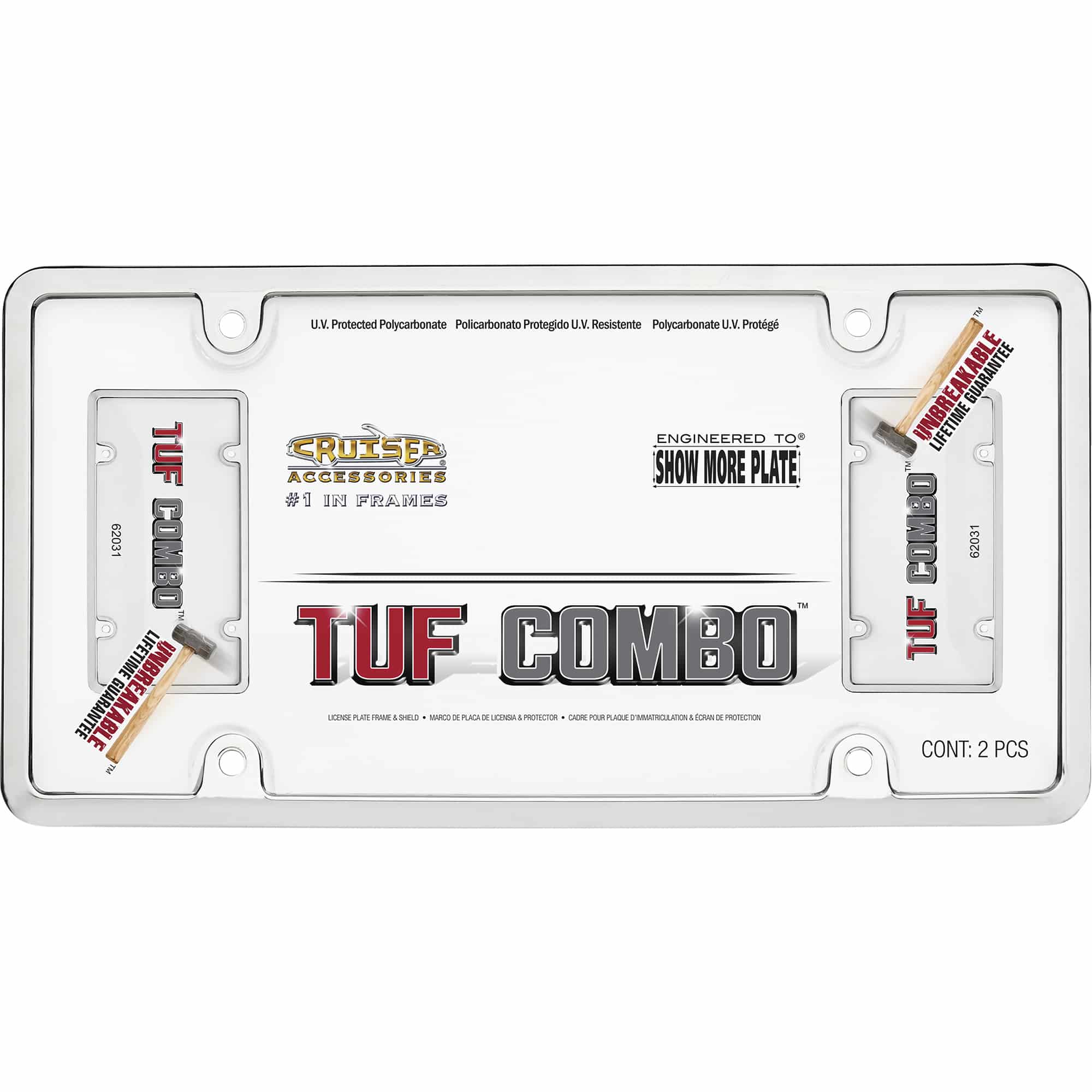 Tuf Combo Frame with Shield, Chrome/Clear
