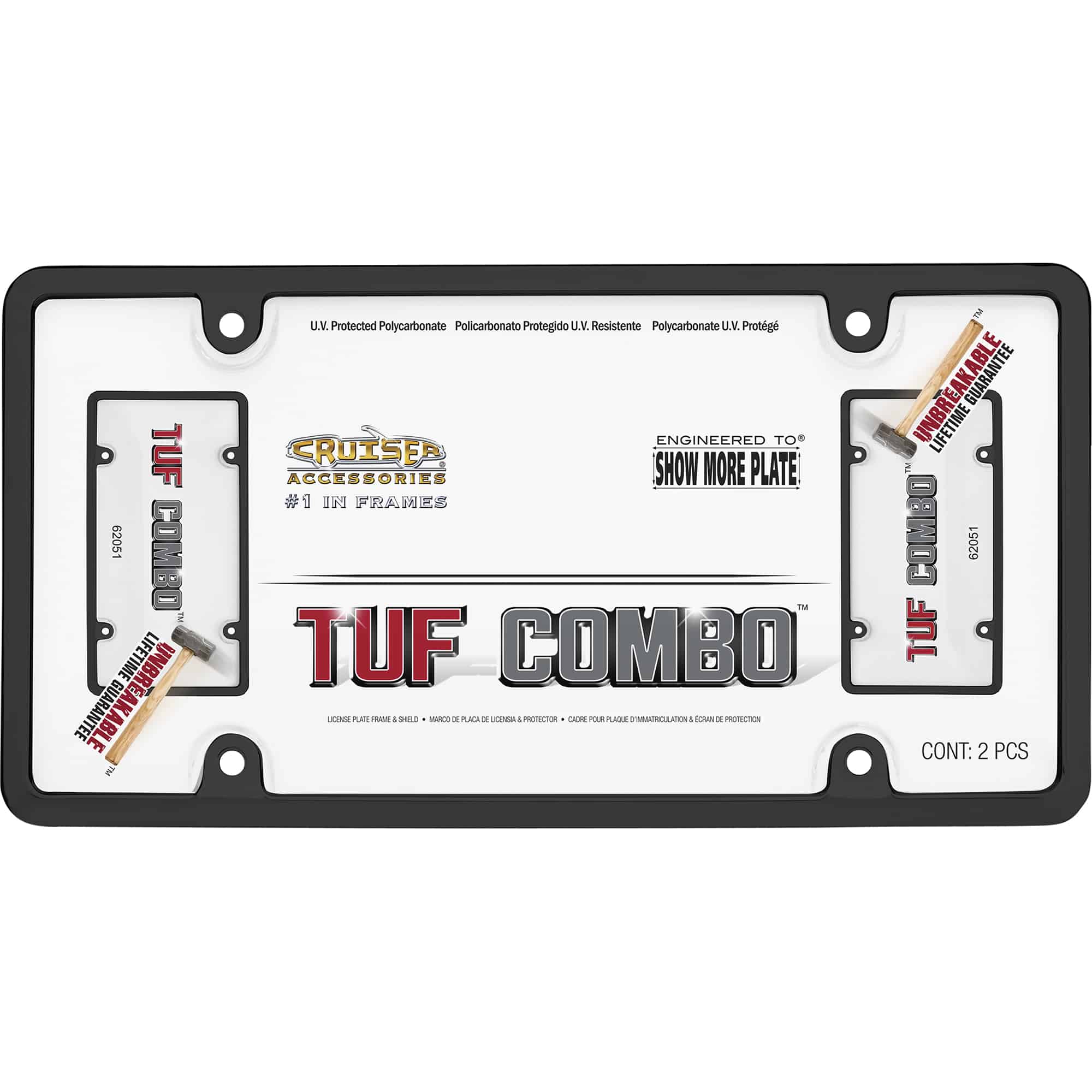 Tuf Combo Frame with Shield, Black/Clear