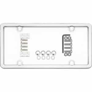 Cruiser Accessories Ultimate Tuf Combo clear shield, chrome license plate frame, chrome caps, hardware - front view