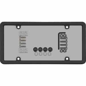 Cruiser Accessories Ultimate Tuf Combo smoke shield, black license plate frame, black caps, hardware - front view