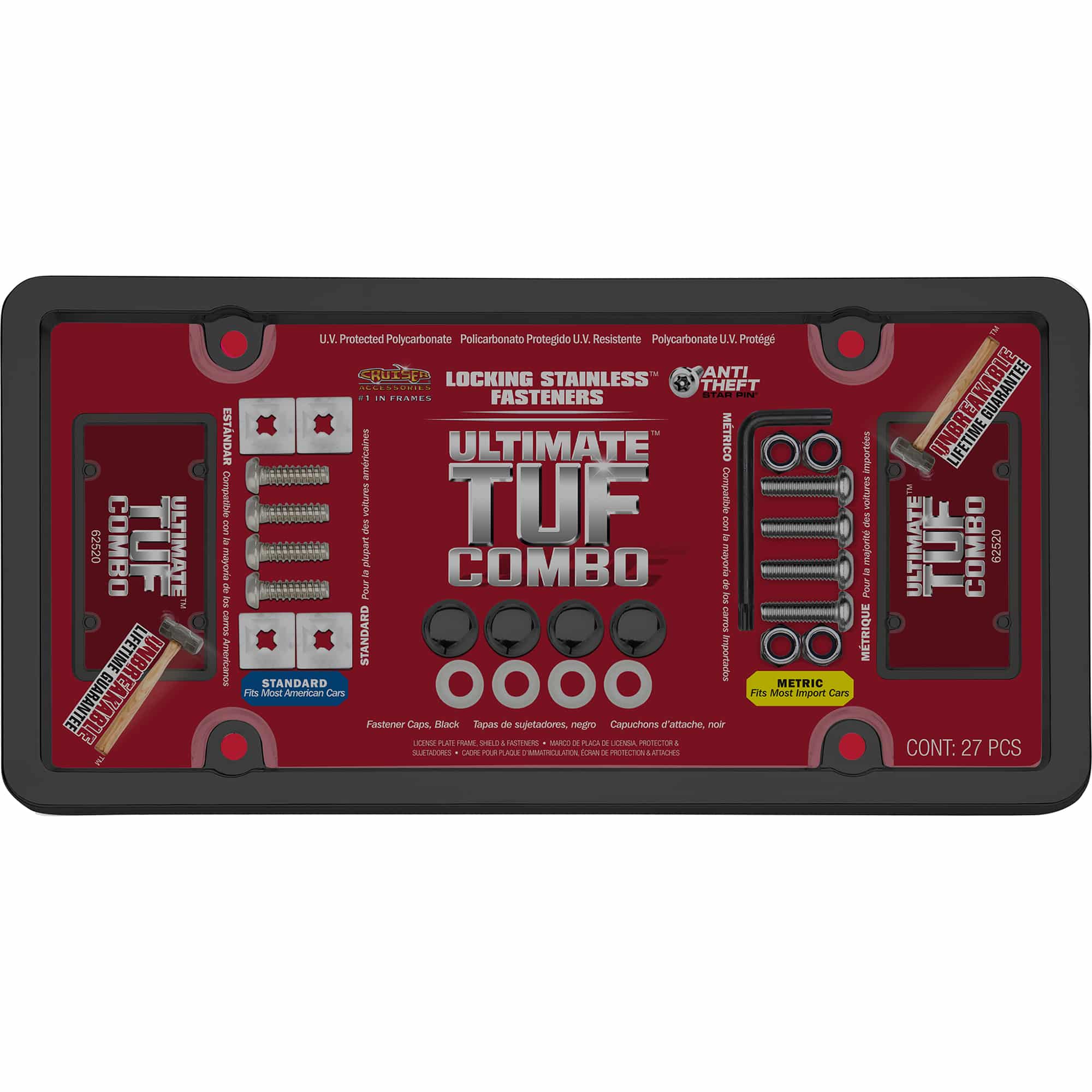 Ultimate Tuf Combo Frame with Shield, Black/Smoke