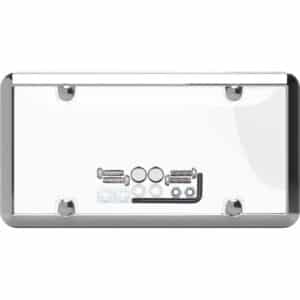 Cruiser Accessories Tuf Combo clear shield and chrome license plate frame, front view