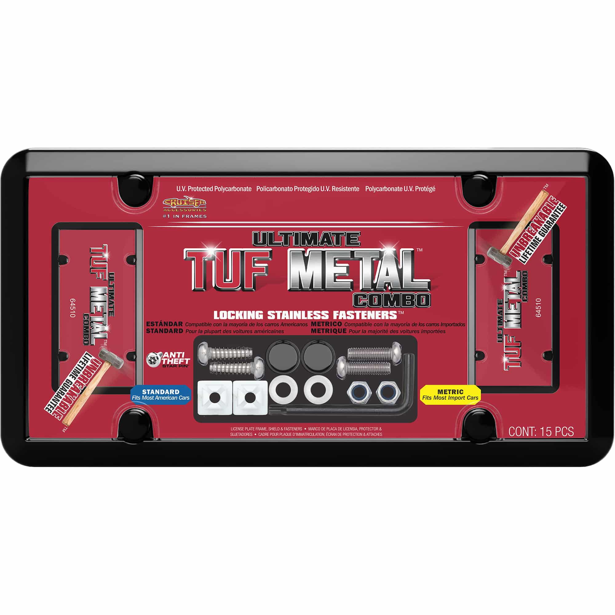Ultimate Tuf Metal Combo Frame with Shield, Black/Clear