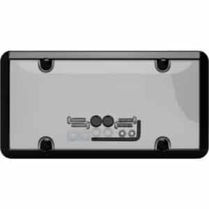 Cruiser Accessories Ultimate Tuf Combo smoke shield, black license plate frame, black caps, hardware - front view