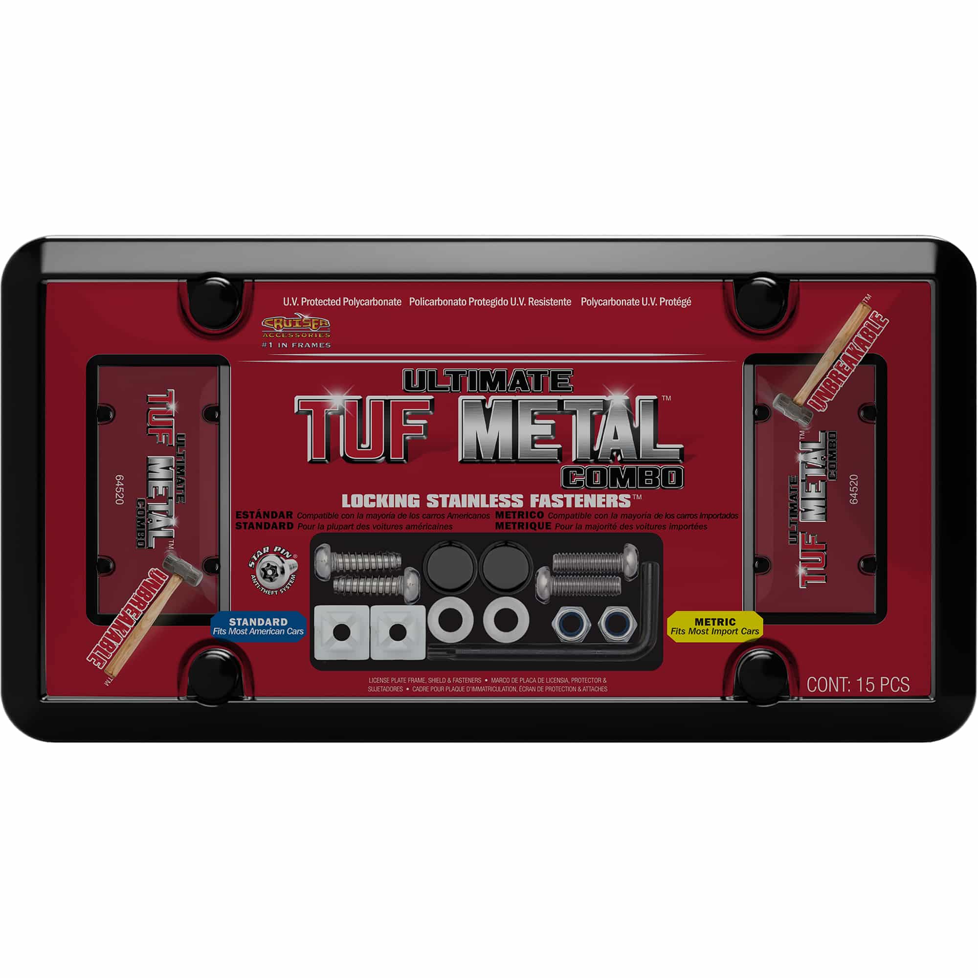 Ultimate Tuf Metal Combo Frame with Shield, Black/Smoke