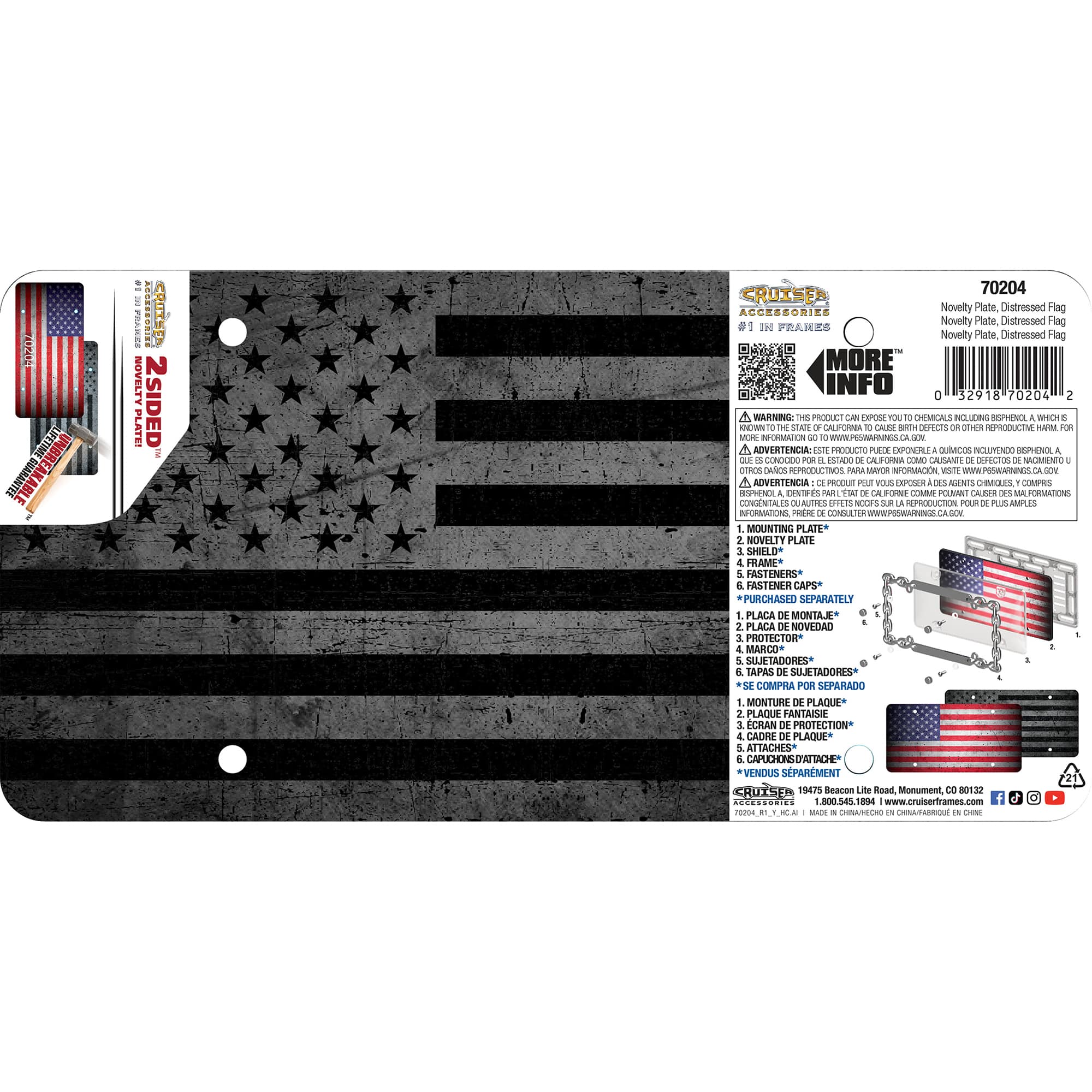 Distressed Flag Novelty Plate
