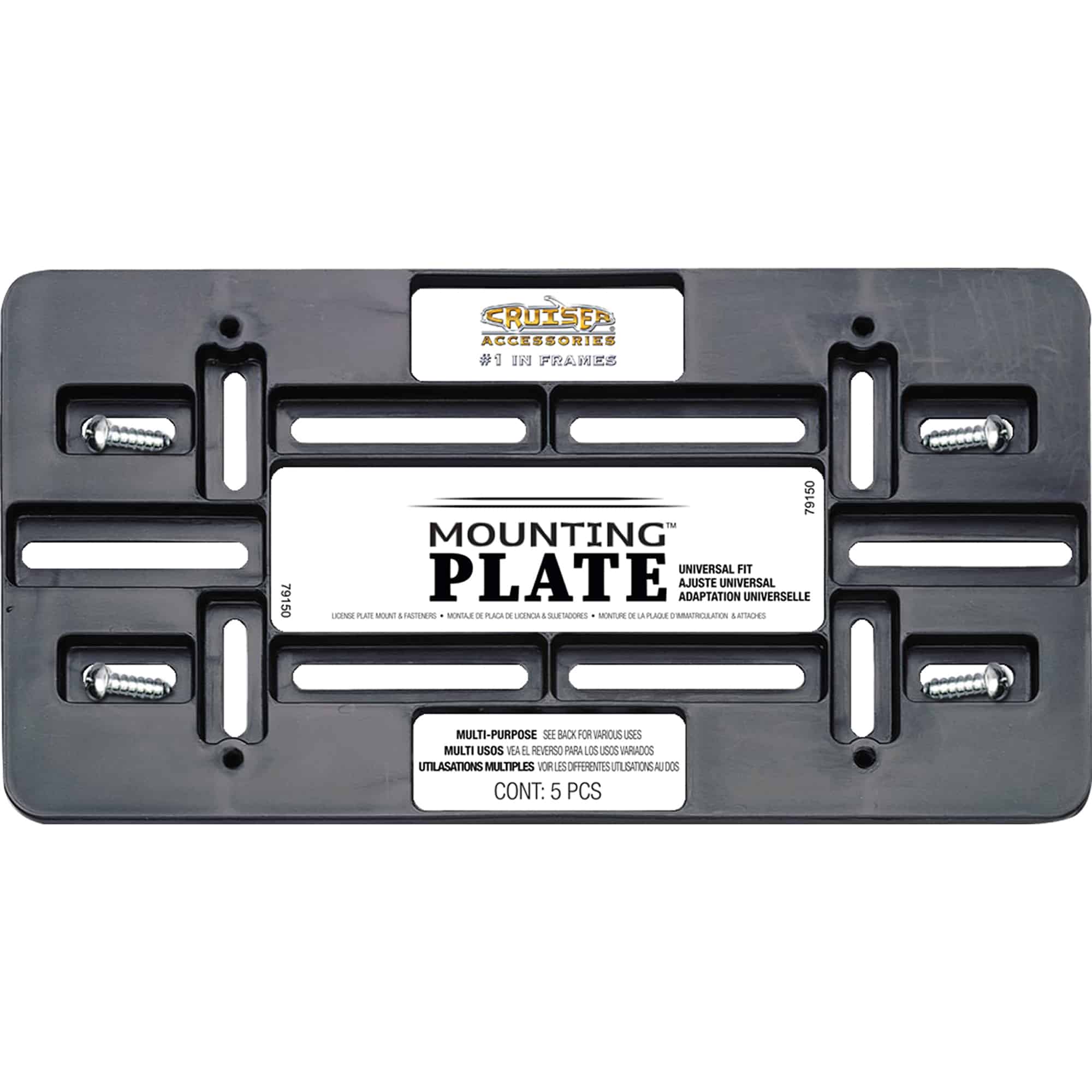 Mounting Plate for License Plate, Black