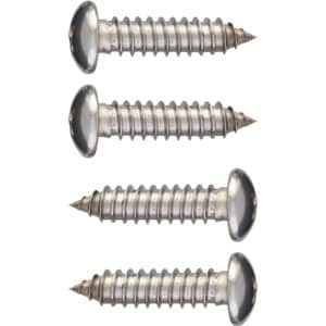 Cruiser Accessories Self Tapping stainless steel license plate fasteners, front view