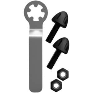 Cruiser Accessories Black Anti-Theft license plate fasteners, front view