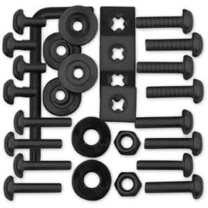 Cruiser Accessories Ultimate Black Locking license plate fasteners kit, front view