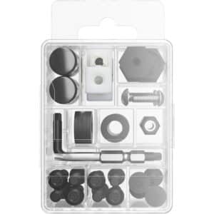 Cruiser Accessories Ultimate Pro Plus Black Locking license plate fasteners kit, front view