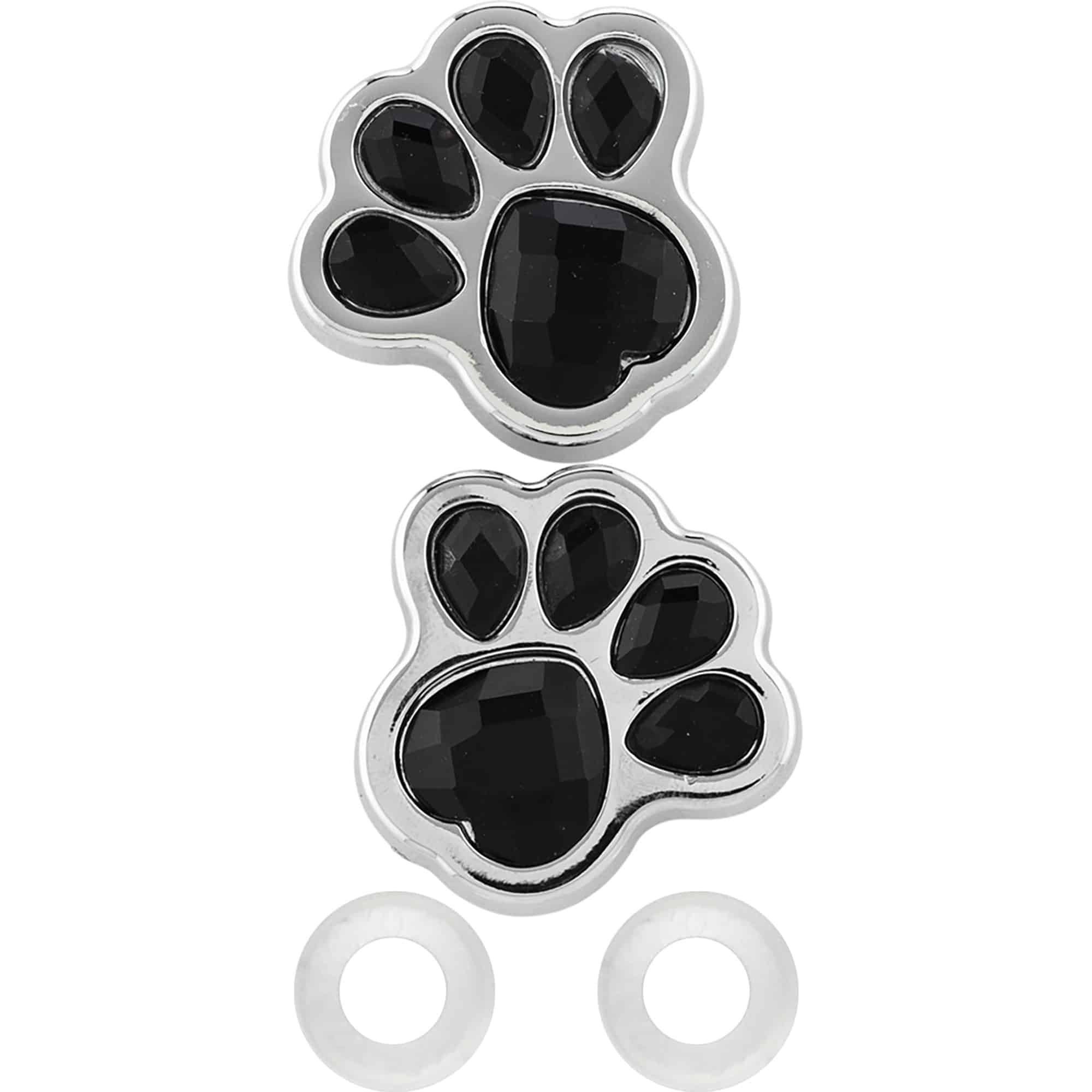 Paw Print License Plate Fastener Caps