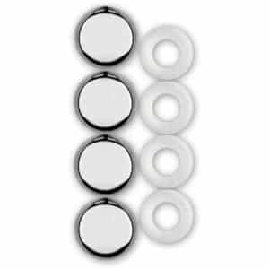 Cruiser Accessories Chrome license plate fastener caps, front view