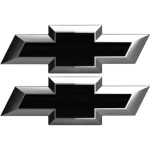 Cruiser Accessories Chevrolet license plate fastener caps in chrome and black, front view