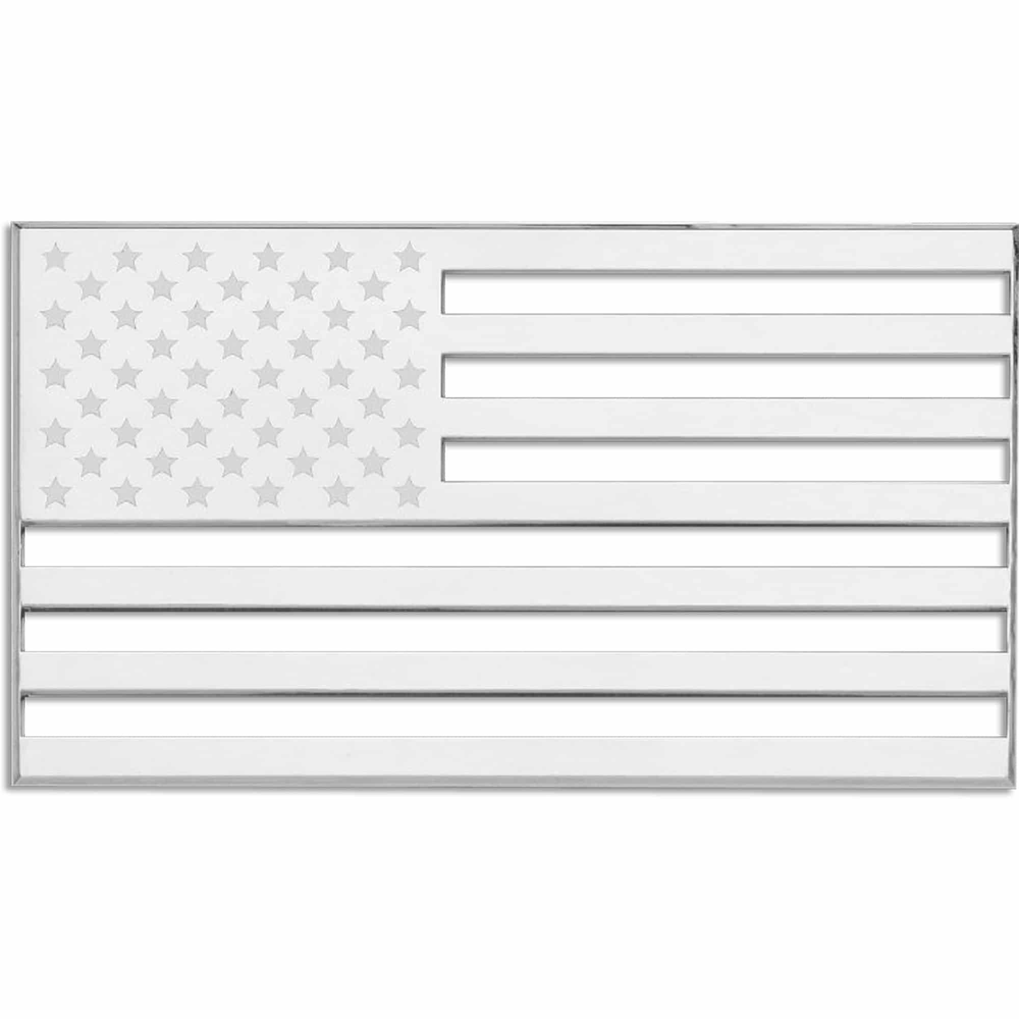 American Flag Decal, Chrome