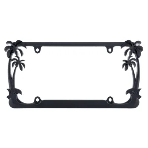 Cruiser Accessories Palm Tree license plate frame in black, front view