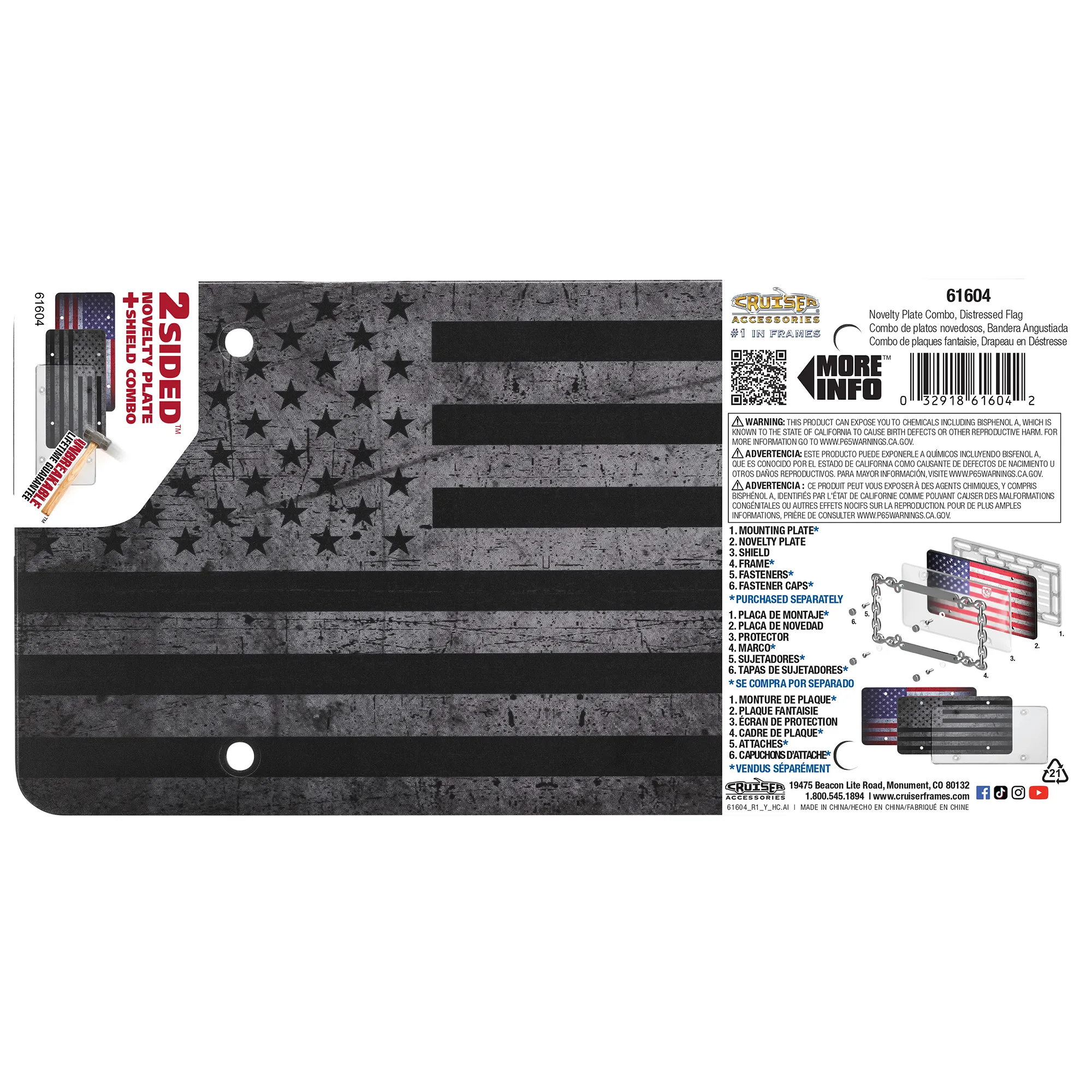 Distressed Flag Novelty Plate Combo