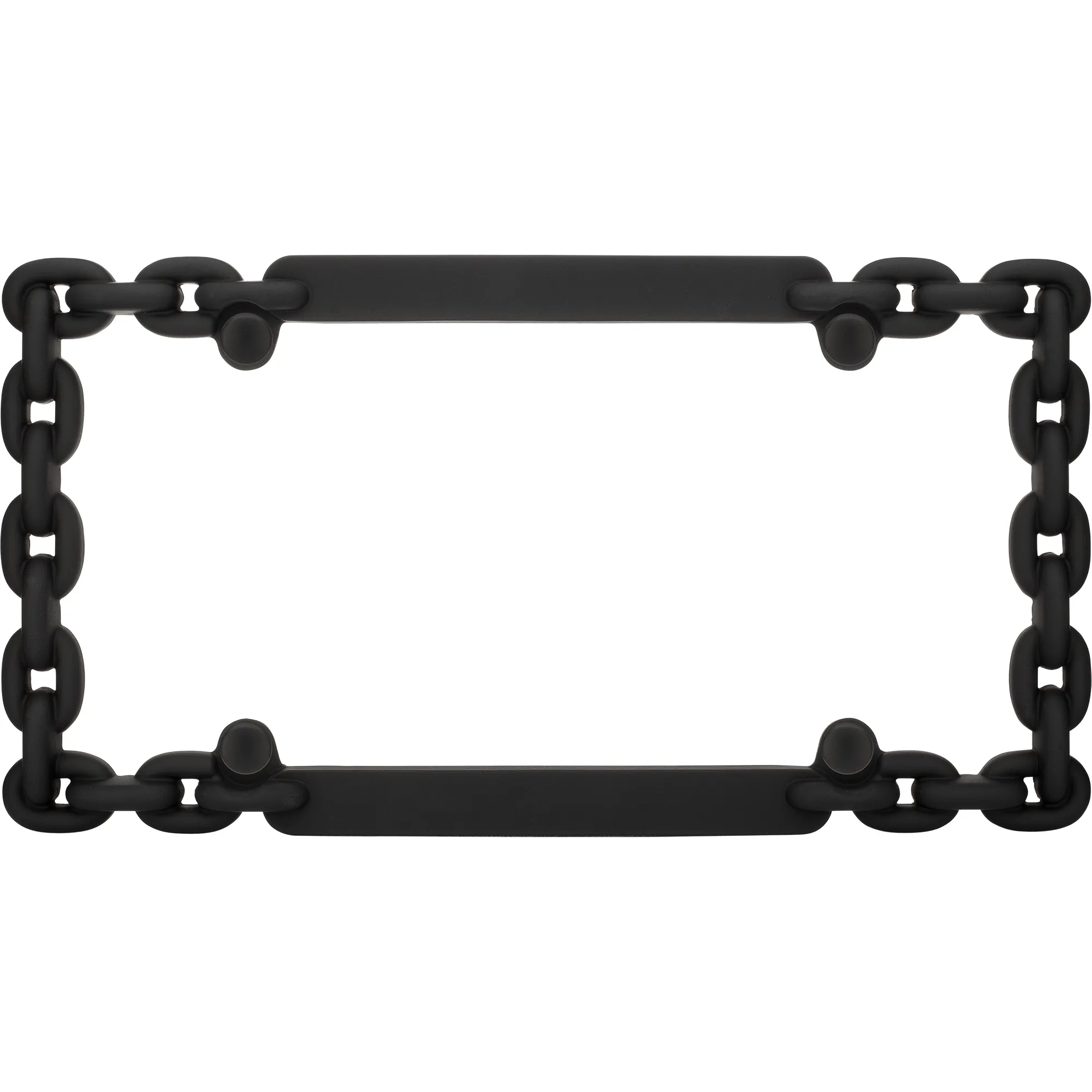 Chain License Plate Frame, Matte Black (with fastener caps)