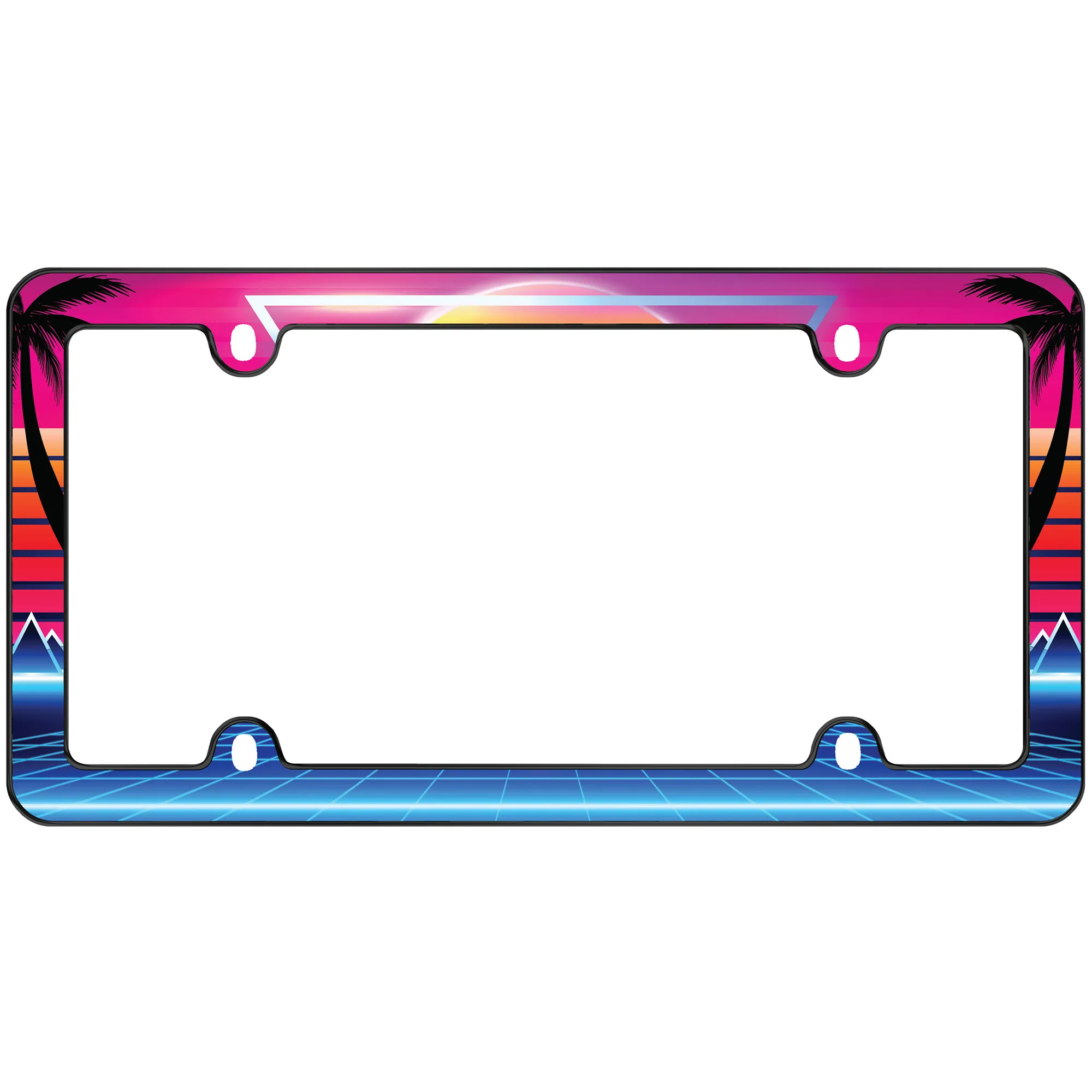 Synthwave License Plate Frame, Black