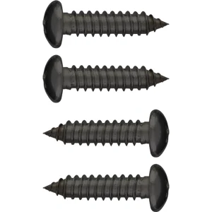  Cruiser Accessories Self Tapping black stainless steel license plate fasteners, front view
