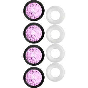 Cruiser Accessories pink pave license plate fastener caps, front view
